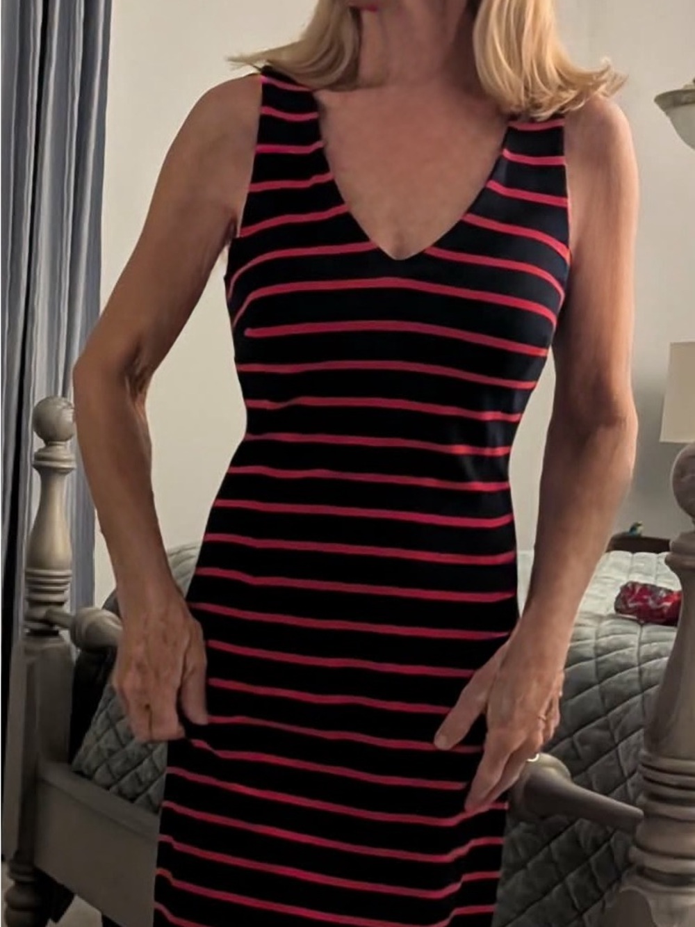 Timeless Classic Navy and Red striped Dress